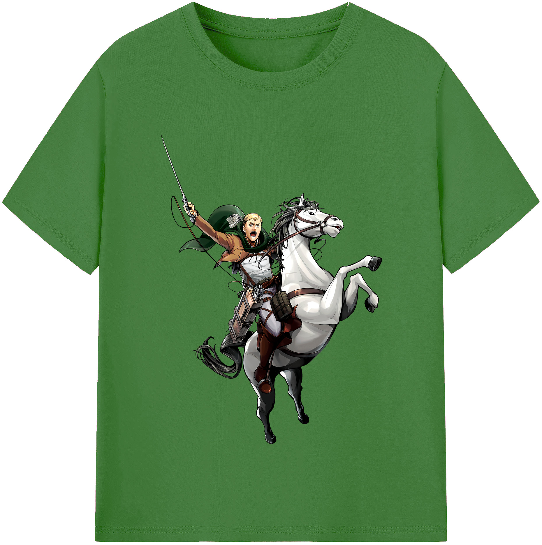 （画像用） 進撃の巨人 エルヴィン・スミス Attack on Titan Erwin Smith レディースカジュアルプリントTシャツ（綿100％）